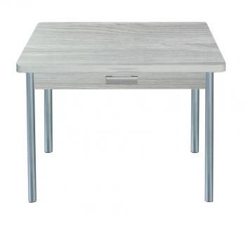 Ясень шимо светлый /Опора № 2-круглая серебристый металлик