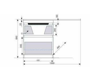 Тумба напольная Style Line Даллас 130 правая + Умывальник ESTETUS Даллас 1300*482 левый