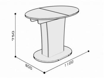 Стол раскладной TURIN-5 (Овальный) Серый Глянец 2 (У)