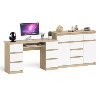 Дуб Сонома/Белый