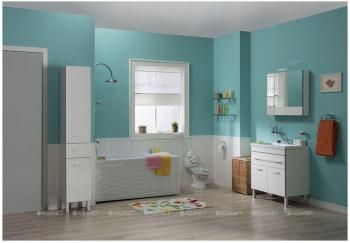 Шкаф-пенал для ванной AQUANET Верона 35 L (с бельевой корзиной)