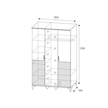 Шкаф 3-х дверный для одежды Ижмебель Дюна