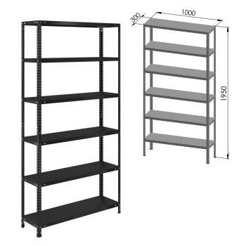 Стеллаж металлический BRABIX ГРАФИТ MS KD-195/30-6