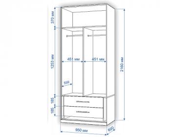 Платяной шкаф Мэрдэс Пл-95/60