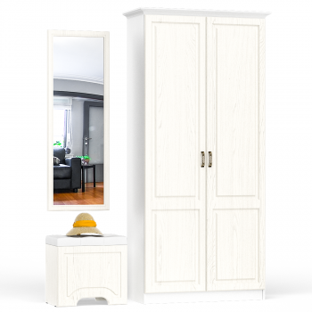 Пуф Mobi Ливерпуль 14.02 + Зеркало 03.242 + Шкаф для одежды + Карниз 1000