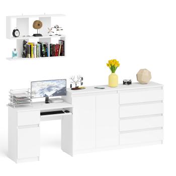 Стол компьютерный СВК Мори МС-1 левый + Комод МК1600.1 + Полка 900