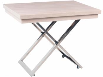 Стол-трансформер Levmar Cross D68/S79 Дуб шамони светлый/Нержавеющая сталь