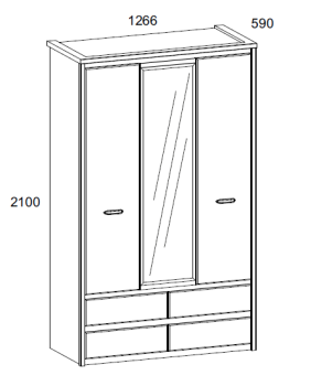 Шкаф Анрэкс JAZZ 3DG4S Z