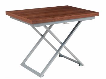 Стол-трансформер Levmar Compact MW D44/S59 Миланский орех/Серебро
