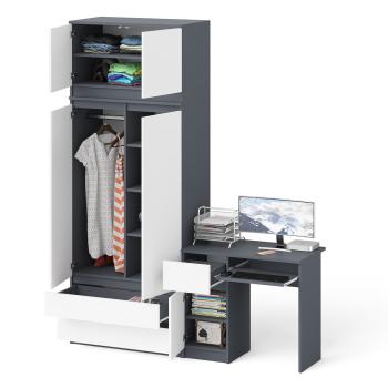 Стол компьютерный СВК Мори МС-1 левый + Шкаф МШ900.1 + Антресоль МА900.1