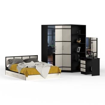 Спальня СВК Сакура № 3 Стол косметический + Кровать 1600 + Шкаф 2-х створчатый + Шкаф угловой + Угол, сп.м.