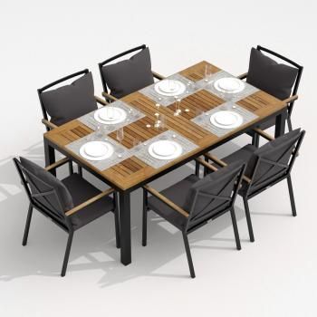 Обеденная группа Ideal Patio TELLA FESTA plus - стол тик 180/каркас карбон