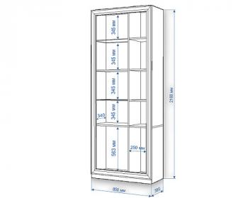 Шкаф-витрина Мэрдэс ШВтВ-ФСД-БЯН Левый