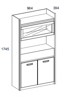 Шкаф с витриной Анрэкс 1V2D1S JAZZ