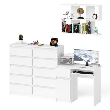 Стол компьютерный СВК Мори МС-1 левый + Комод МК1200.10 + Полка 900