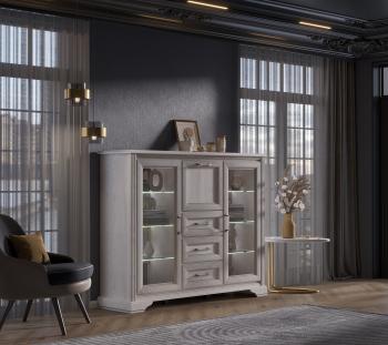 Тумба БРВ Мебель STYLIUS B169-KOM2W1B3S с подсветкой