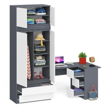 Стол компьютерный СВК Мори МС-16 правый + Шкаф МШ900.1 + Антресоль МА900.1