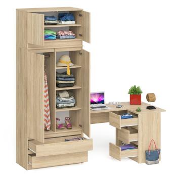 Стол компьютерный СВК Мори МС-16 правый + Шкаф МШ900.1 + Антресоль МА900.1