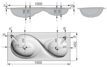 Тумба подвесная с раковиной VELVEX Otto 100