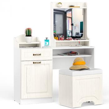 Стол туалетный Mobi Ливерпуль 12.46.01 + Полка 10.118 + Полка 10.117 + Пуф 14.02