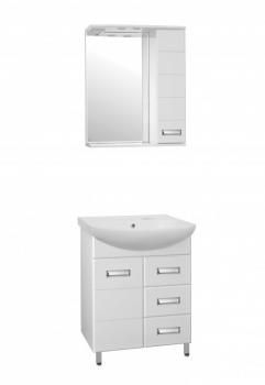 Тумба с раковиной Style Line Ирис 65 (3 ящ.) + Умывальник Стелла 65