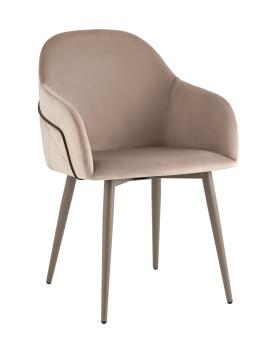 Велюр серо-коричневый, ножки бежево-серые