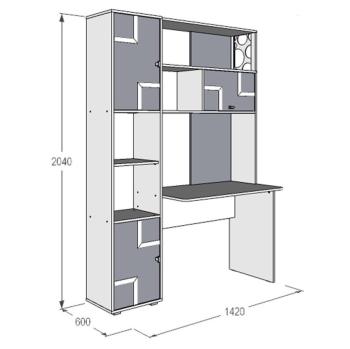 Стол письменный с надстройкой FANT Омега 16