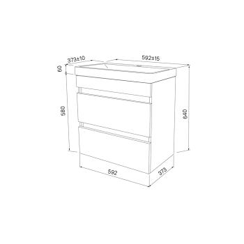 Тумба с умывальником подвесная 2 ящика IDDIS Zodiac 60 см