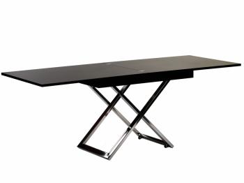 Стол-трансформер Levmar Cross G27/S79 Черный глянец/Нержавеющая сталь