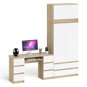 Дуб Сонома/Белый