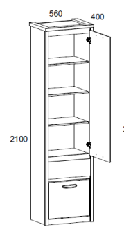 Шкаф Анрэкс JAZZ 2D1S