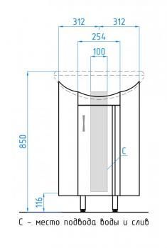 Тумба с раковиной Style Line Веер угловая + Умывальник ВЕЕР угловой