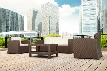 Диван пластиковый плетеный с подушками ReeHouse Monaco Lounge XL