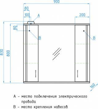Зеркало-шкаф Style Line Панда 90/С