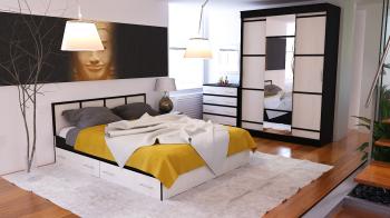 Спальня СВК Сакура № 1 Комод + Зеркало + Кровать 1600 + Тумба + Шкаф-купе 1500