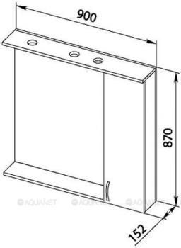 Зеркало-шкаф AQUANET Донна 90