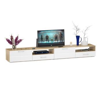 Корпус Дуб Сонома/Фасады Мдф Белый Глянец