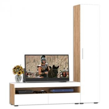 Гостиная Mobi Альба Комплектация № 5 Тумба под ТВ + Шкаф-пенал