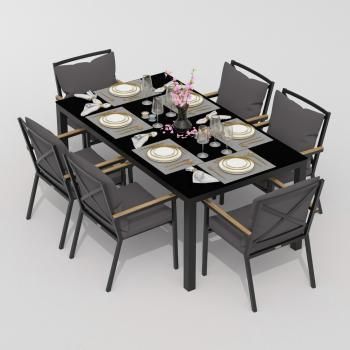 Обеденная группа Ideal Patio CANA FESTA plus - стол стекло 180/каркас карбон