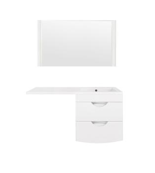 Тумба подвесная Style Line Жасмин 2 60 (2 ящ.) + Умывальник Даллас 1200*480, правый