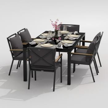 Обеденная группа Ideal Patio CANA FESTA plus - стол стекло 180/каркас карбон