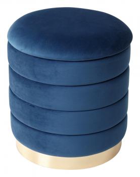 синий #29, велюр / золотой каркас