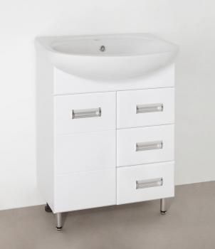 Тумба с раковиной Style Line Ирис 65 (3 ящ.) + Умывальник Стелла 65