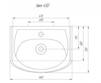 Тумба с раковиной Style Line Эко Волна 2 + Умывальник Уют 45