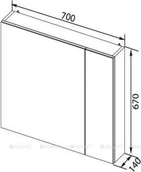 Зеркало-шкаф AQUANET Порто 70