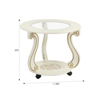 Стол журнальный Мебелик Грация (С) на колесах