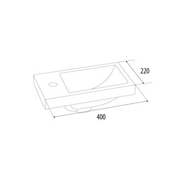 Тумба с умывальником подвесная IDDIS Torr 40 см полки слева