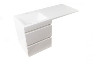 Тумба подвесная Style Line Даллас 110 + Умывальник ESTETUS Даллас 1100*480 левый