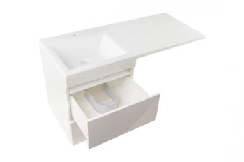 Тумба подвесная Style Line Даллас 110 + Умывальник ESTETUS Даллас 1100*480 левый