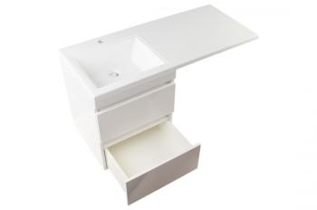 Тумба подвесная Style Line Даллас 110 + Умывальник ESTETUS Даллас 1100*480 левый